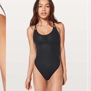 Black lululemon ballet bodysuit